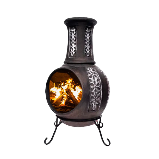 Best Life Patio | Floral Black Chiminea