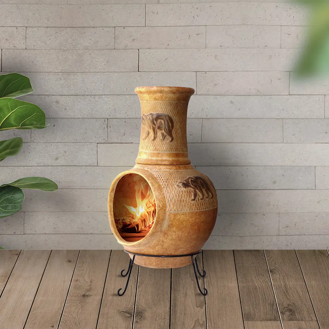 2-pc Bears Chiminea | Best Life Patio